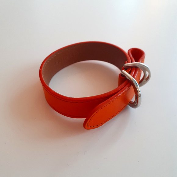 Ralph Lauren Purple Label Collection Bracelet Equestrian Leather Orange - Picture 1 of 4